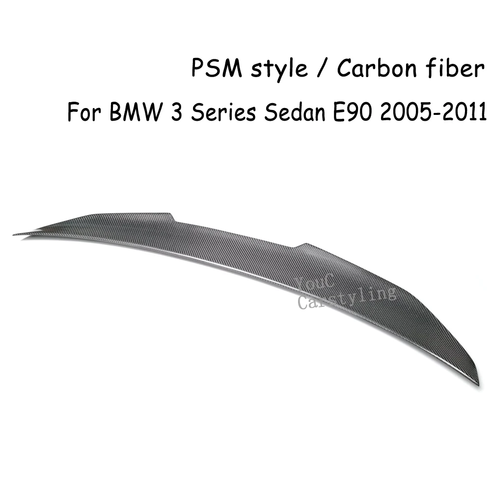 PSM Style Carbon Fiber Rear Spoiler Wing for BMW 3 Series E90 2005-2011 4-door Sedan 323i 325i 328i 335i Trunk Boot Lip