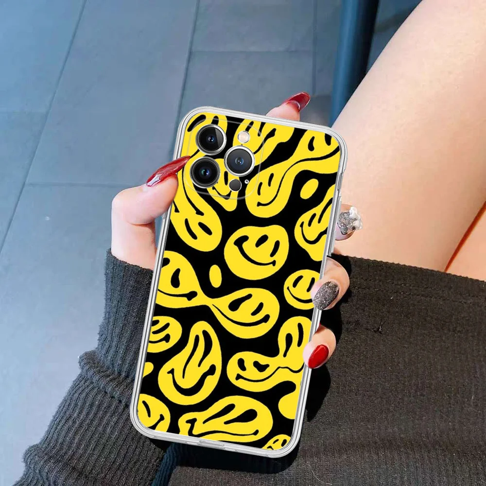 Funny Colourful S-Smiley Face Phone Case Silicone Soft for iphone 15 14 13 12 11 Pro Mini XS MAX 8 7 6 Plus X XS XR Cover