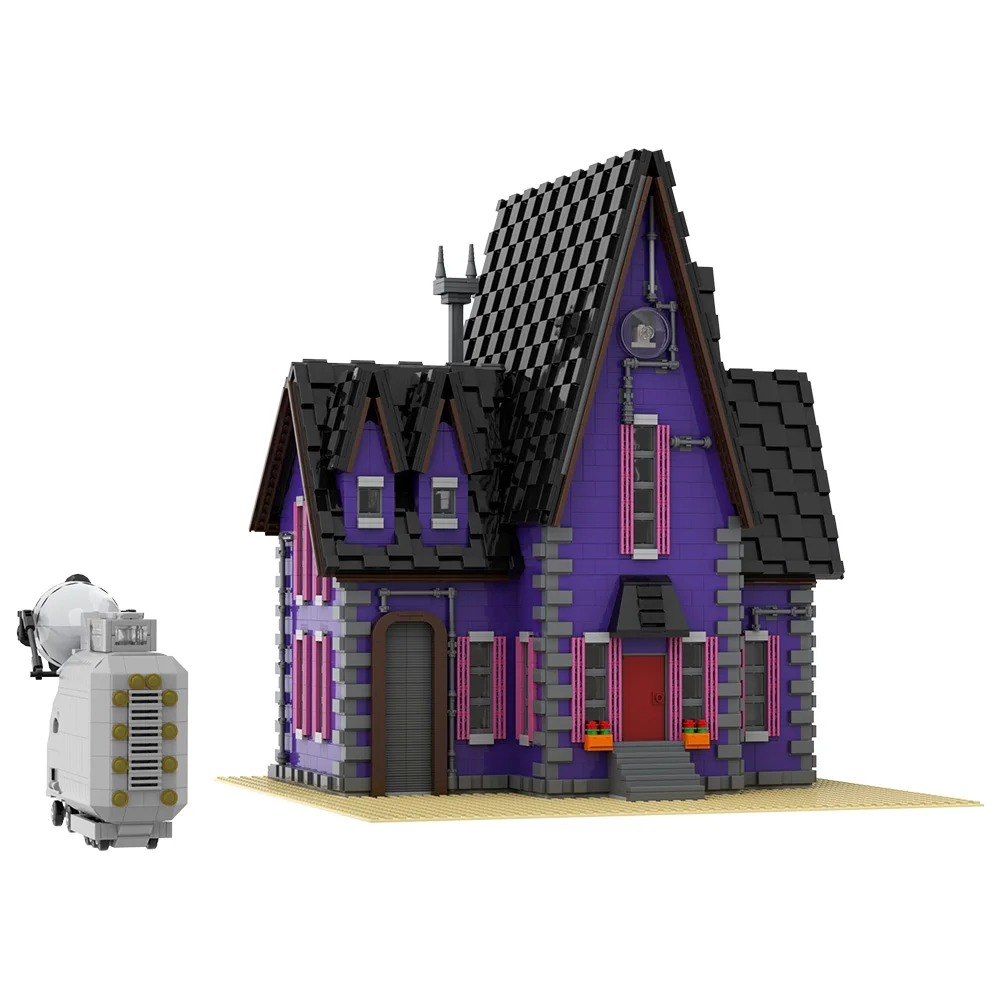 MOC Gru's House Model Building Blocks Despicabled Movie Gru Luxury House Apartment High Tech Secret Laboratory Bricks Toy Gift