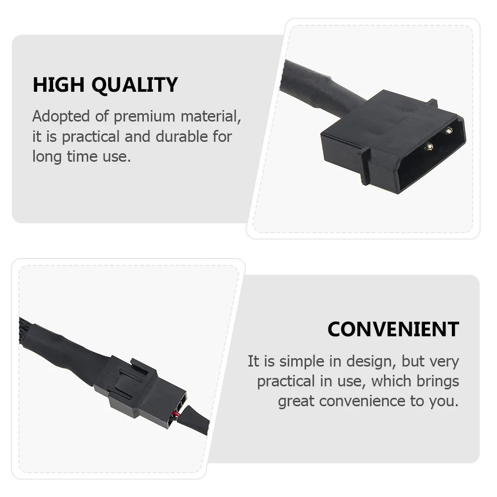 

2 pcs Extension Pc Fan Power Extension Cable Cable Splitter Adapter for Computer Case CPU Cooling Fans Notebook PC