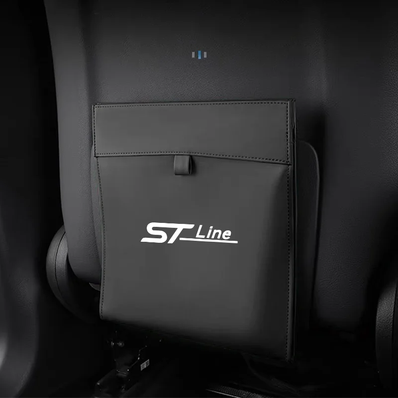 الامتزاز المغناطيسي سيارة كيس النفايات السيارات مقاوم للماء سلة المهملات Seatback معلقة تخزين وتنظيف سلة المهملات لفورد ST Line