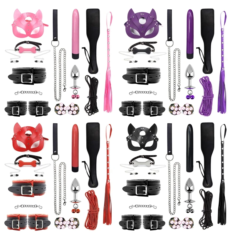 

20RF Set of 14 Sex Bondage Couple BDSM Toy Bedrooom Restraints Sex Toy Supplies