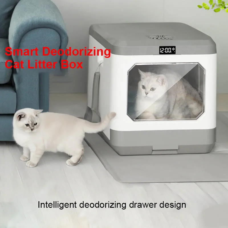 Intelligent Cat Litter Basin Automatic Deodorization Fully Enclosed Oversized Anti Splash Drawer Cat Litter Box Automatic New