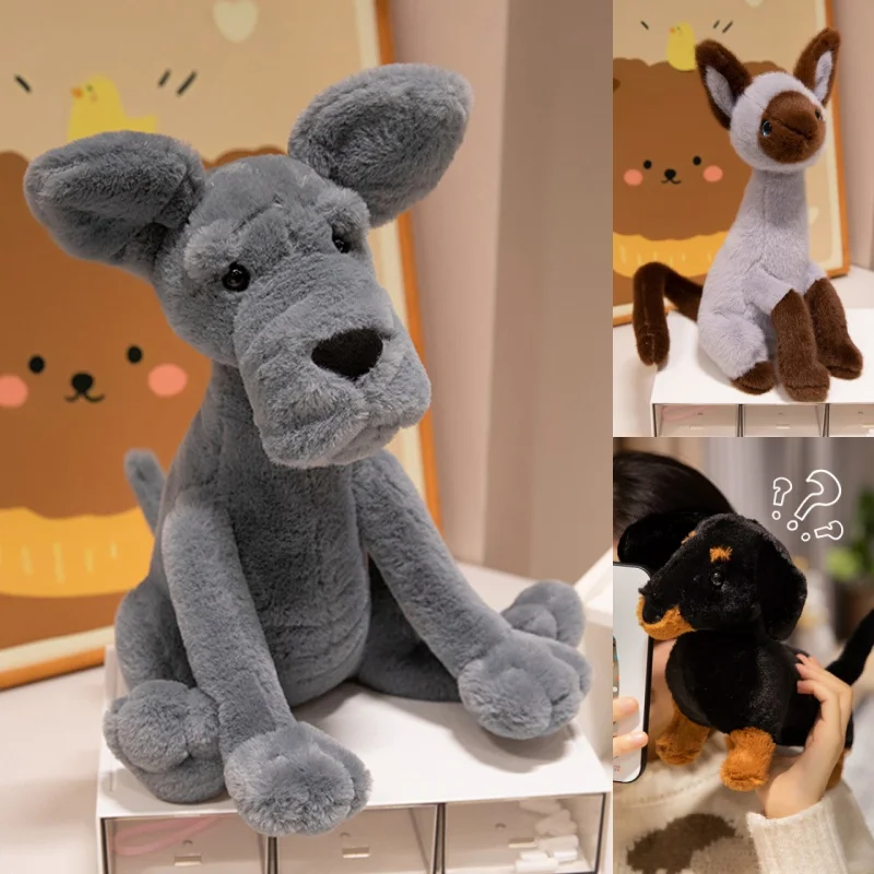 Juguetes de peluche populares de gato siamés/caleco/griehund realistas, suaves y cómodos, muñecos abrazables, buenos compañeros para niños.