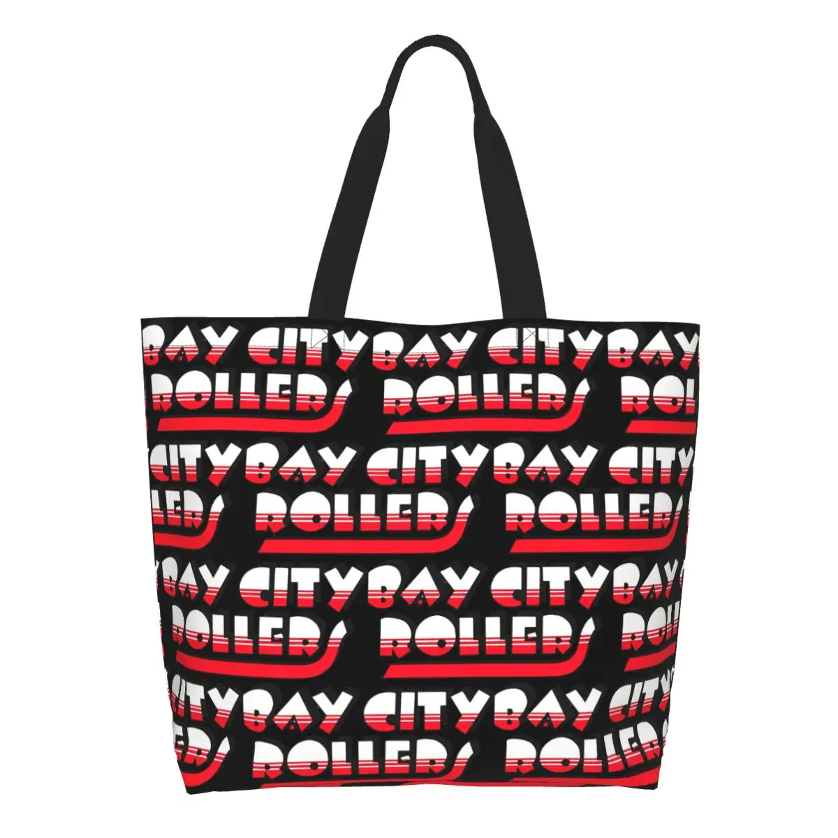 Bay City Rollers Music Band Shopping Tote Bag Canvas Large Capacity Shoulder Bags Shopper Grocery Handbag for Women