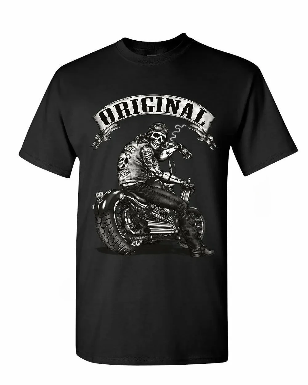 

Original Biker Skull T-Shirts Ride Or Die Route 66 Motorcycle Mc New T Shirt Men Summer Design T Shirt