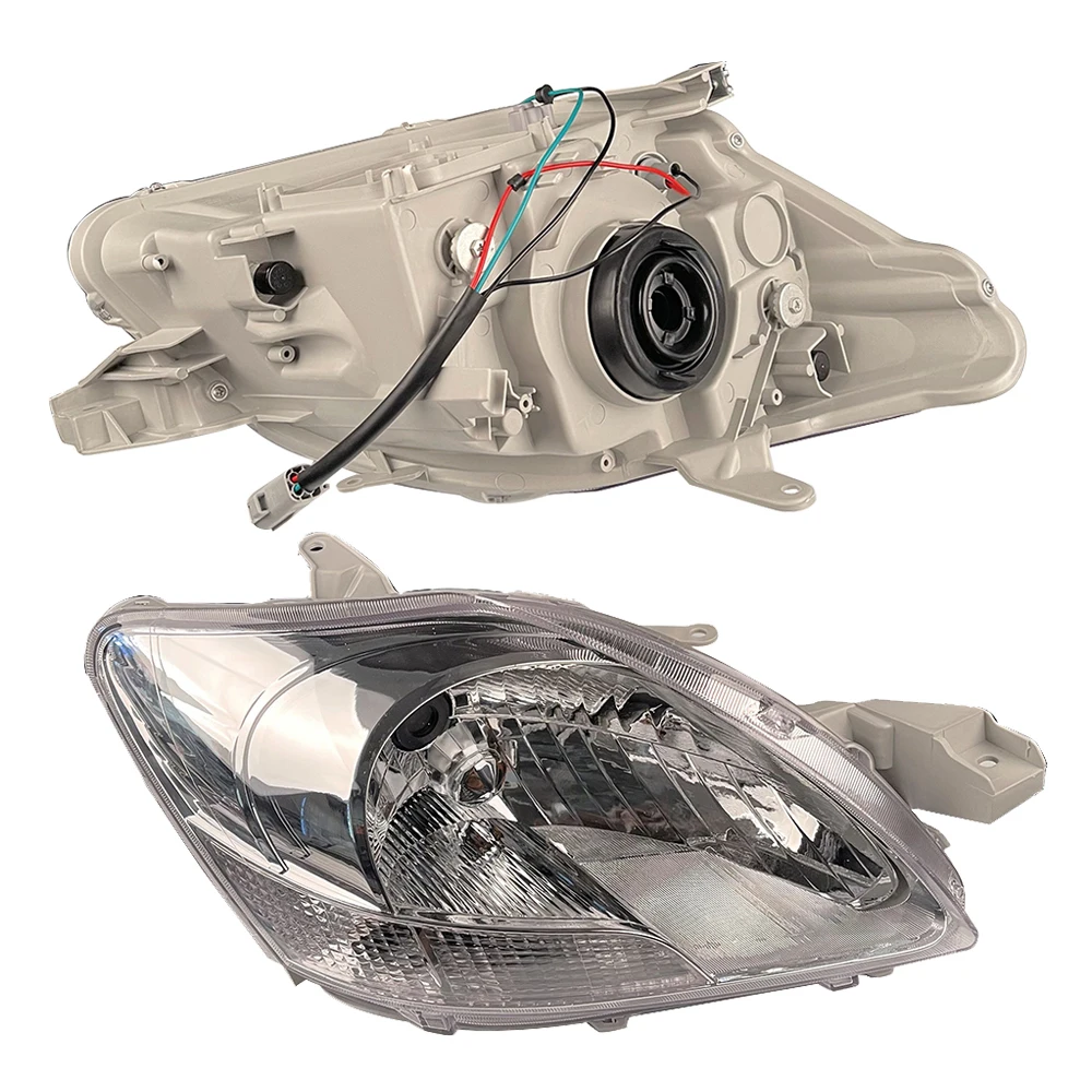 A Pair Crystal Headlights For Toyota Belta 05-12 Yaris 05-13 Automobile Headlamp 81130-52770 81170-52760  8115052720 8117052720