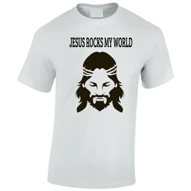 Jesus Rocks My World T Shirt Offer 1 Christianity God Religion Faith Easter