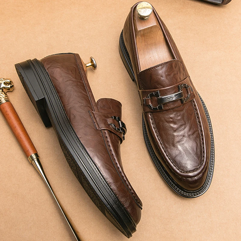 

Classic Men's Dress Shoes Formal Oxford Leather Shoes For Men High Quality Casual Business Shoes Man Social Leather Loafer Male