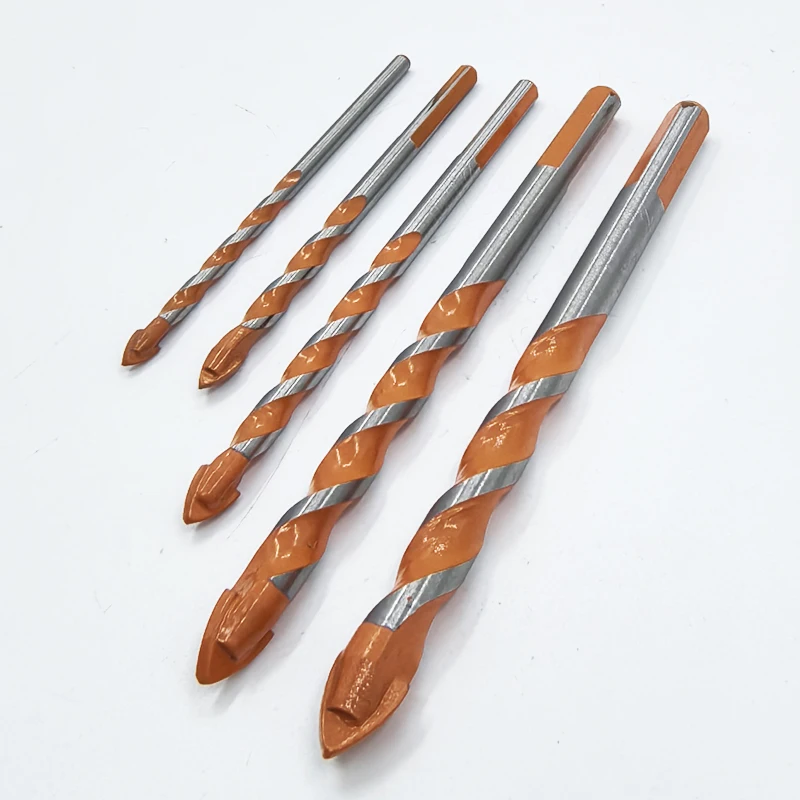 5Pcs Tungsten Carbide Drill Bit Set 4-10mm, Triangle Shank Impact Masonry & Glass Tile Drill Bits for Concrete Brick Stone