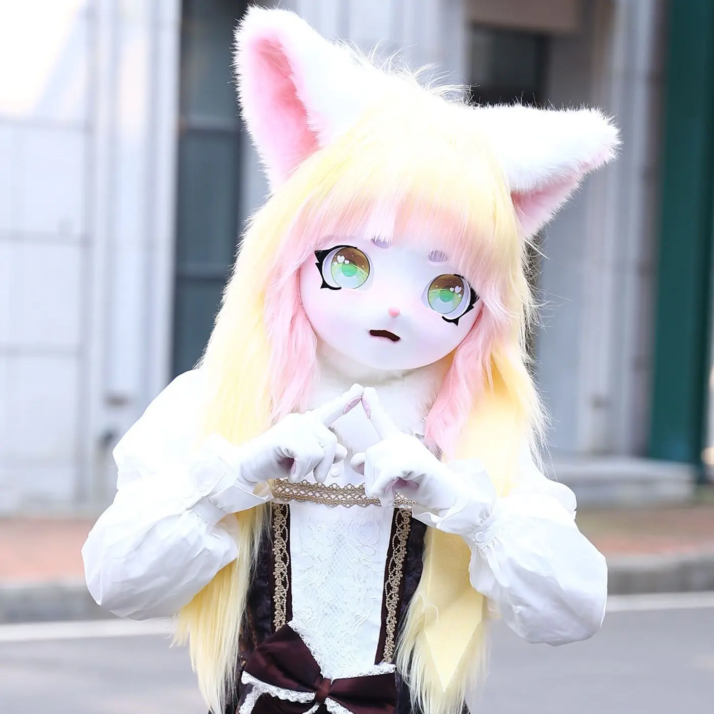 Fursuit Kigurumi Animal Headset Furry Cosplay Actor's Headgear Comiket Furry Kig Cat Rabbit Doll Beast Mask Cosplay Costume