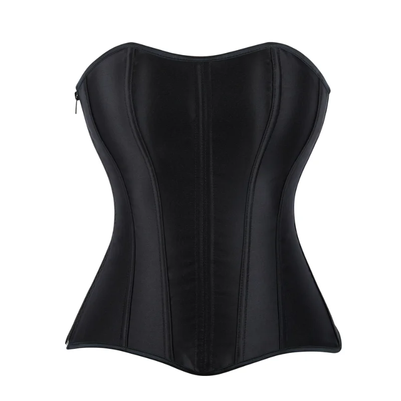 

Sexy Elegant Satin Shapewear Women Clothing Black Gothic Body Shapers Fajas Vintage Slimming Lingerie Corset Fashion Streetwear
