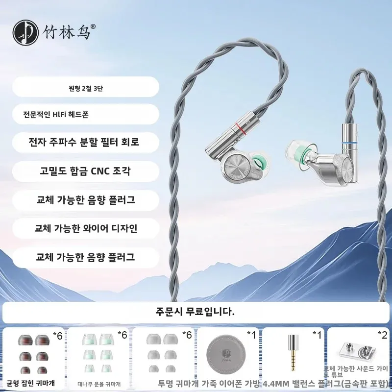 Zhulinniao Yingsun Z5 유선 이어폰 HD 듀얼 챔버 맞춤형 이어플러그 HiFi 사운드 교체 가능한 튜브 게임 및 음악용 마이크 없음