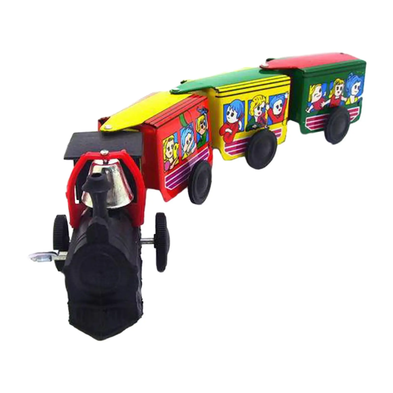Clockwork Train Model Toy Desktop Party Playing Spring Toys Vintage Train Toy for Home Cafe Bedroom Living Room Bookshelf