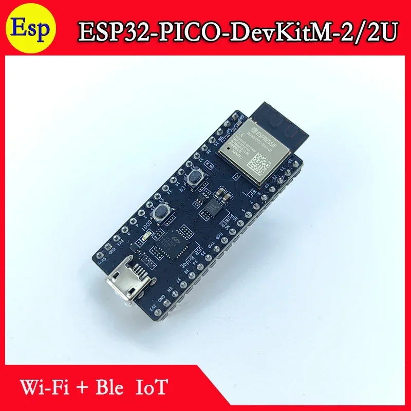 ESP32-PICO-DevKitM-2 ESP32 PICO DevKitM Espressif membawa ESP32-PICO-MINI-2 N8R2 atau ESP32-PICO-MINI-2U papan pengembangan wifi ble