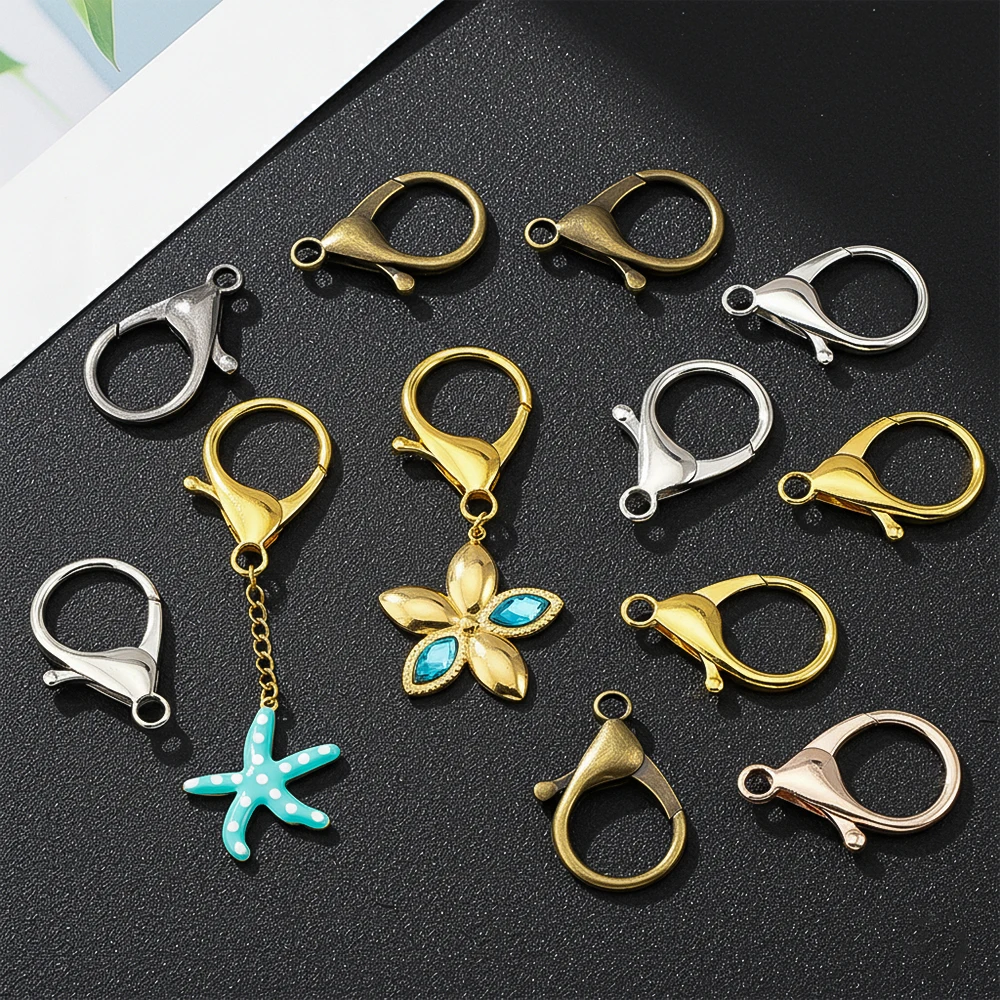

10Pcs 3.5x2.35cm Alloy Various Colors Lobster Clasp Hooks Jewelry Findings Connector for Necklace Bracelet Chain DIY