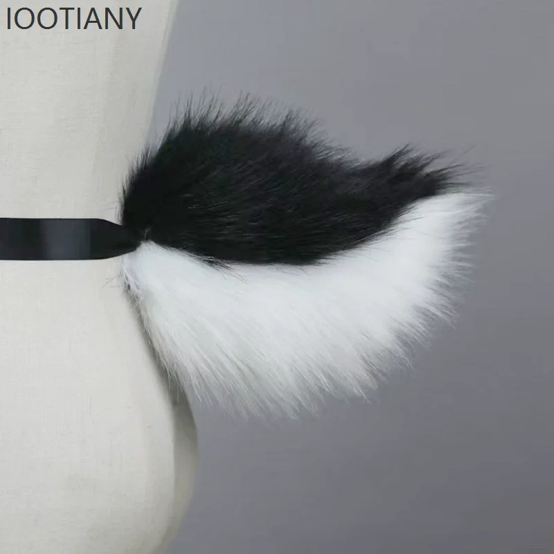 IOOTIANY Anime mignon fourrure queue de lapin Lolita Jk fille bande dessinée exposition bête queue fête habiller Cosplay queue accessoires accessoires