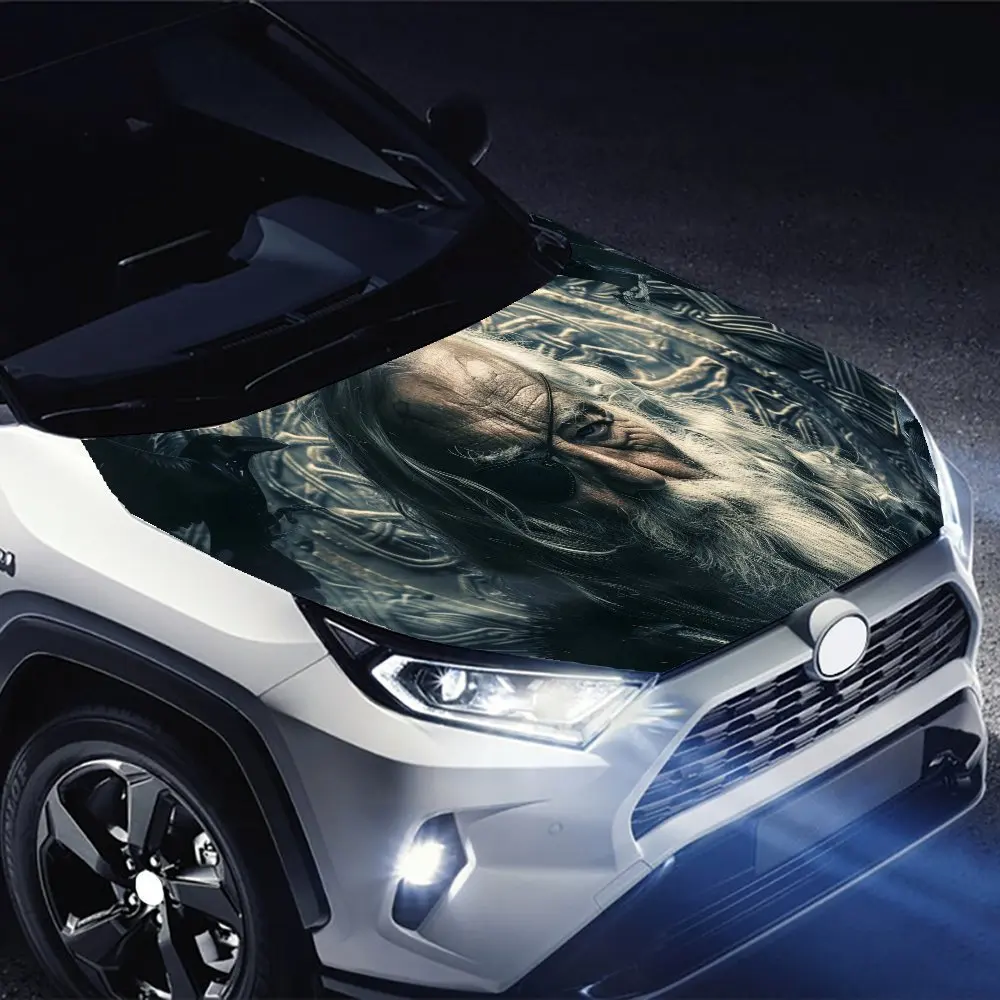 Dark Raven One Eyed Sage Car Hood Vinyl Wraps, wasserdichte PVC-Autohaubenaufkleber, selbstklebende, kratzfeste Aufkleber für En