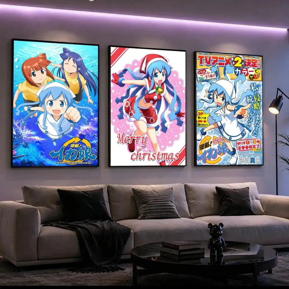 Anime Squid Girl Poster HD Waterproof Self-Adhesive Wall Art – Multi-Scene Use, Top Gift Pick
