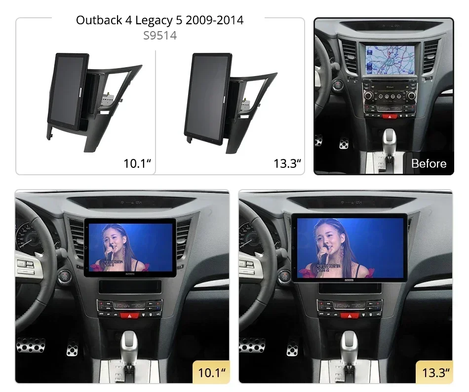  Screen Android 12 Car Multimedia Player Navigation GPS 4GB Bluetooth Carplay Radio for Subaru Outback Legacy 2009-2014