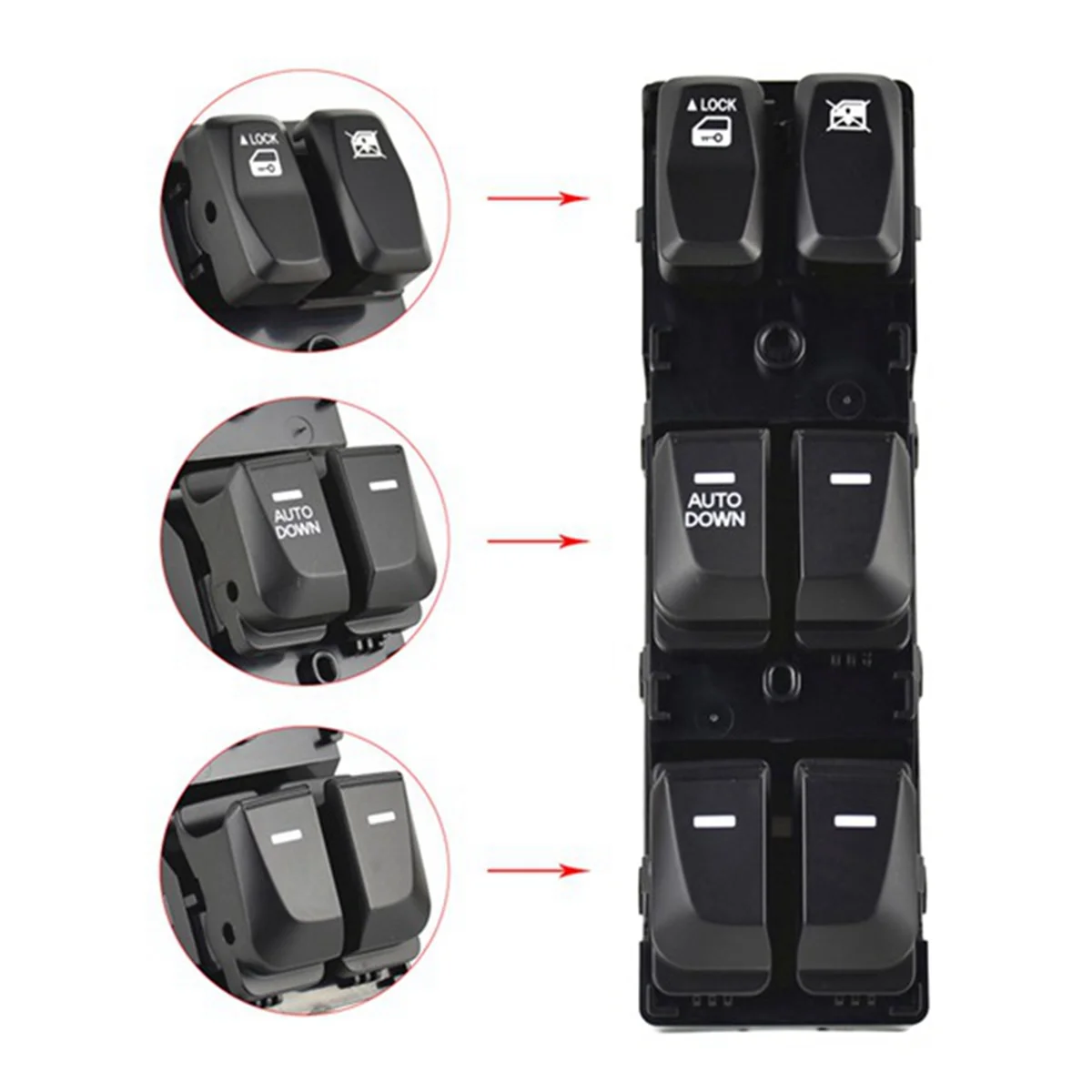 # Peças e acessórios automotivos 89P, interruptor mestre dianteiro esquerdo da janela 93570-2S1509P 93570-2S150, preto