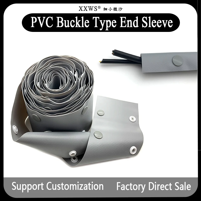 PVC Buckle End Tape Cable Protective Sleeve Wrap Cable Wrap Pipe Protective Sleeve Fabric PVC Eco Button Casing Tube