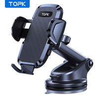 TOPK Car Phone Holder 2 in 1 Car Phone Mount for Car Dashboard/Windscreen One Button Release and 360° Rotation for All Phones