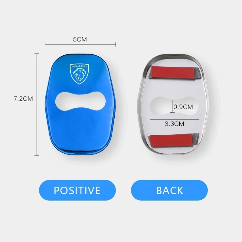 4Pcs Metal Car Door Lock cover Protective Buckle Cover Sticker For Peugeot 2008 208 308 508 4008 408 3008 307 207 107 607 5008