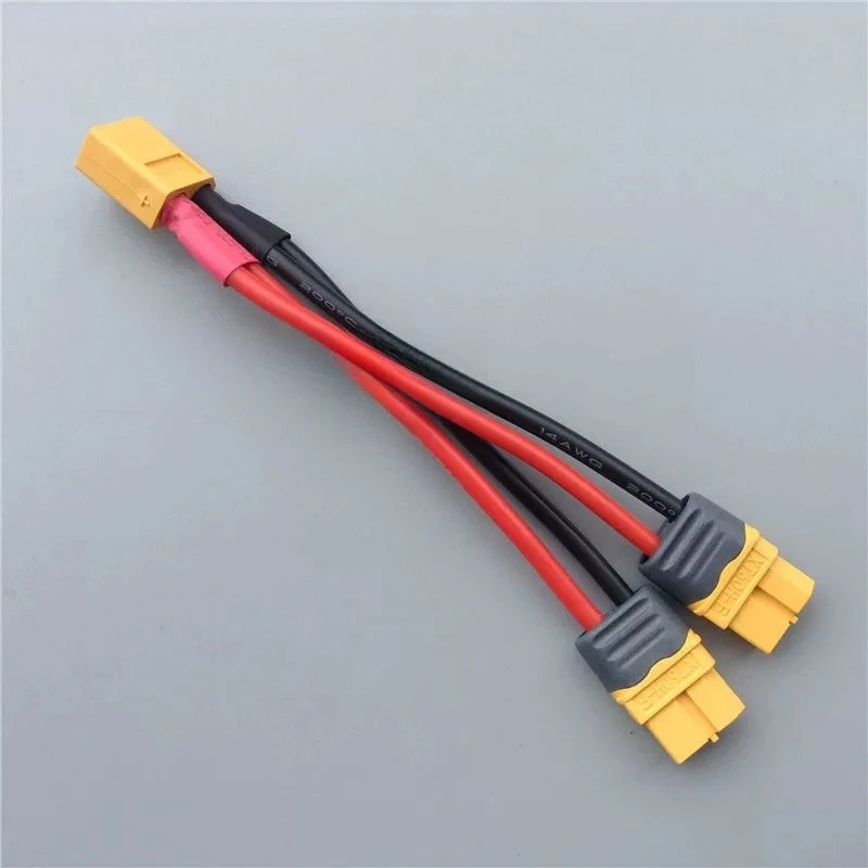 One male and two female plugs/for XT60 parallel cable/tee cable/battery ESC adapter cable/for 14AWG silicone cable