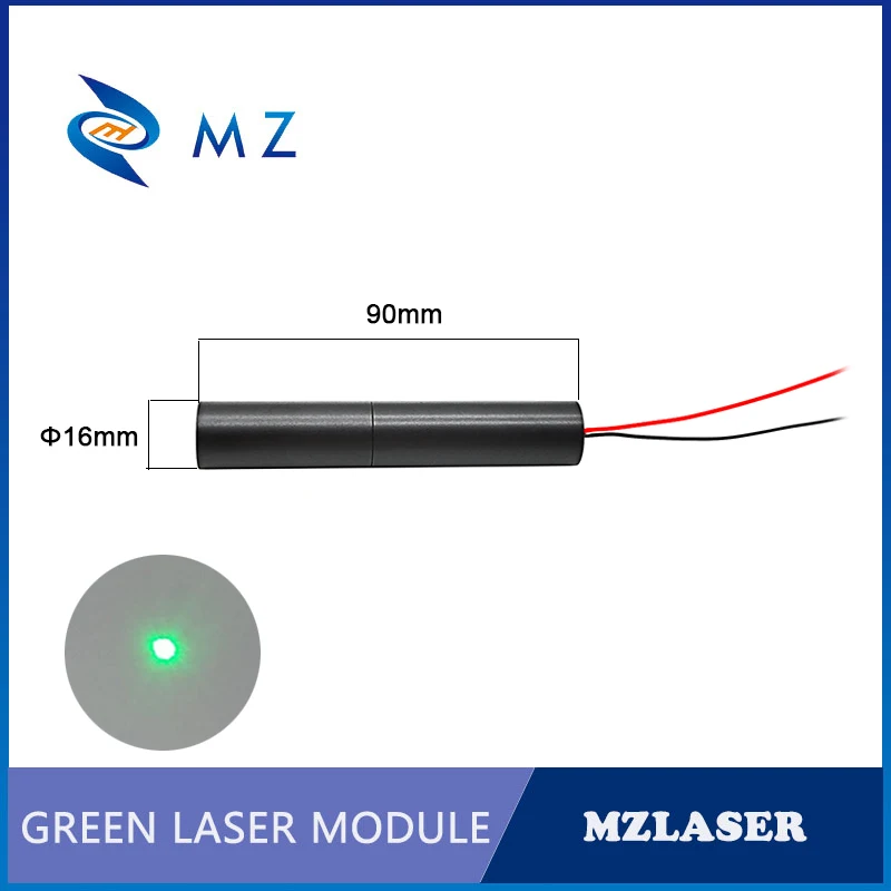 Green Dot Laser Diode Module Hot Selling Compact Mini D16mm 520nm 10mw 20mw 30mw 50mw Single-Mode Industrial Grade Spot Laser