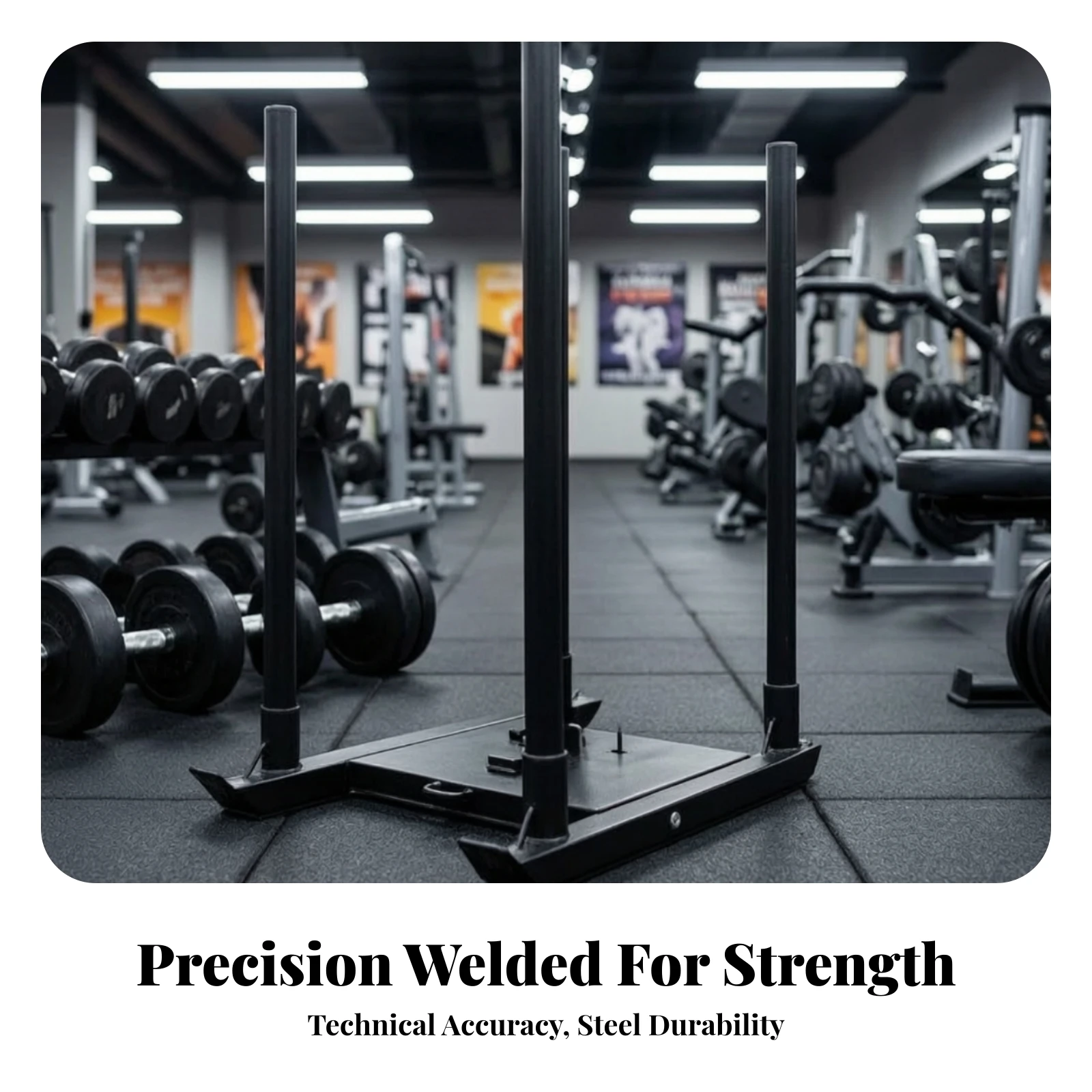 Push Sled with Upright Posts Conditioning Steel Power Sled Fitness Equipment Weighted Heavy-Duty for Athletes, Turf, Gym