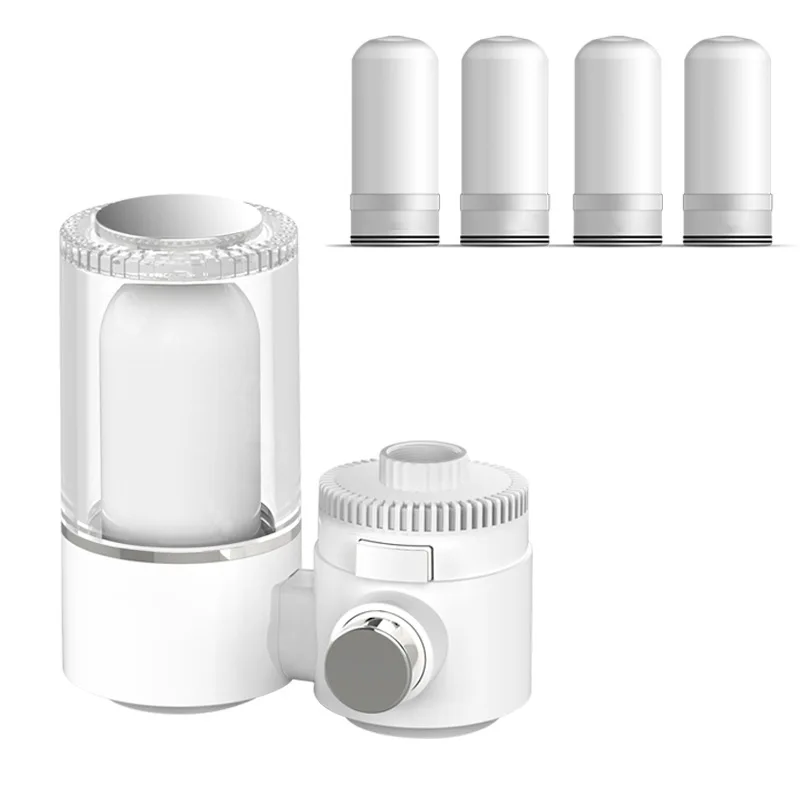 Faucet Water Purifier Household Kitchen Tap Water Filter Washable Ceramic Filter Element With 4pcs Filter