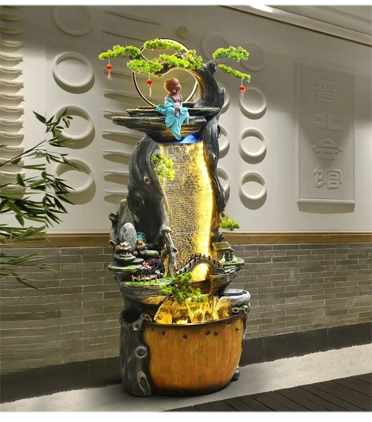 

XL New Chinese Modern Zen Flowing Water Ornaments Fish Tank Electric next to Fountain Creative Humidifier