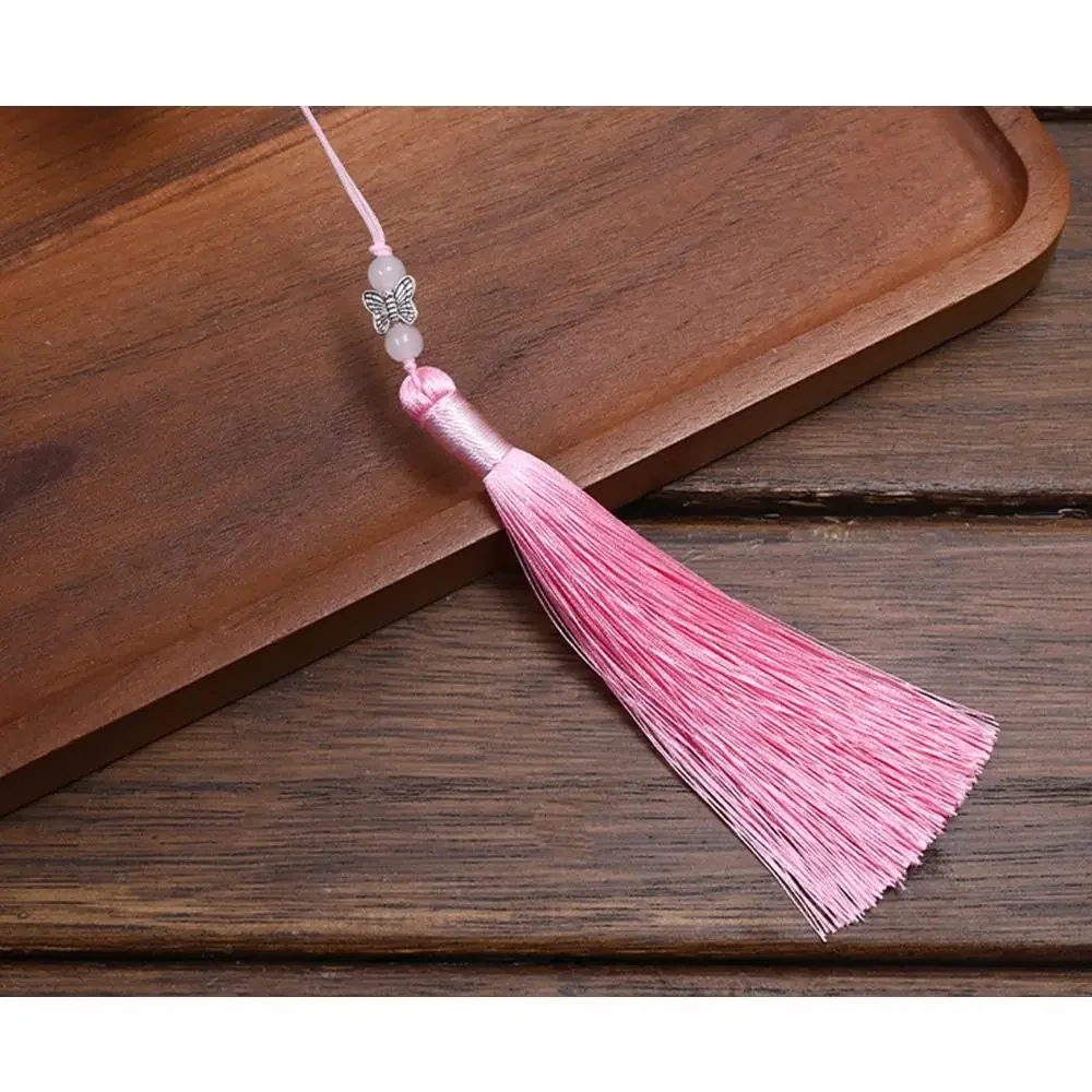 Portable Folding Fan Fan Tassel Pendent Flowers Pattern Lace Handheld Fans Durable Lightweight Chinese Fan Hanfu Accessory