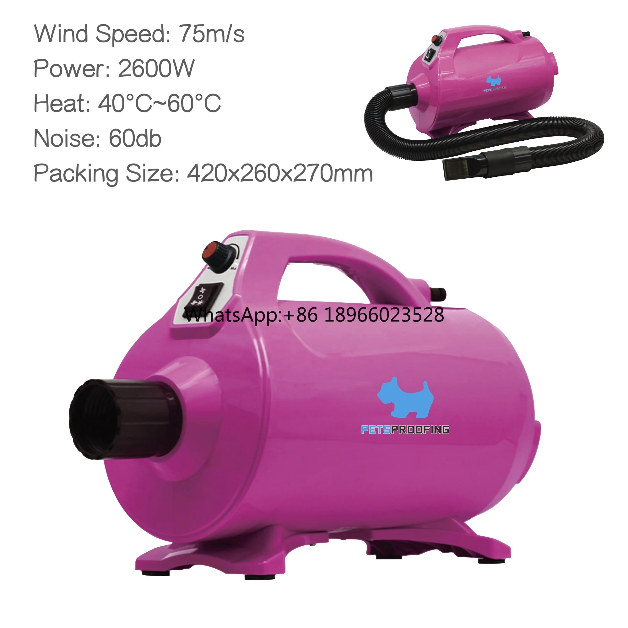 Portable Dog water high speed blower high power mute Dog hair dryers pet grooming dryer machine other pet products blower heater