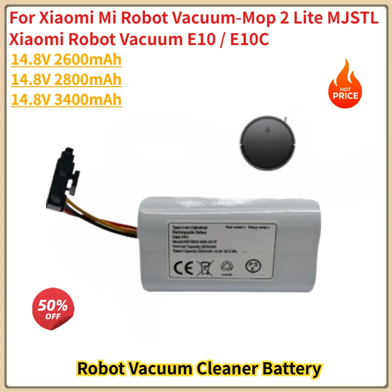 High Quality Battery 14.8V 3400mAh For Xiaomi Mop 2 MJSTL Lite E10 E10C E12 ROIDMI EVE cc Lydsto R1Edge Robot Vacuum Cleaner