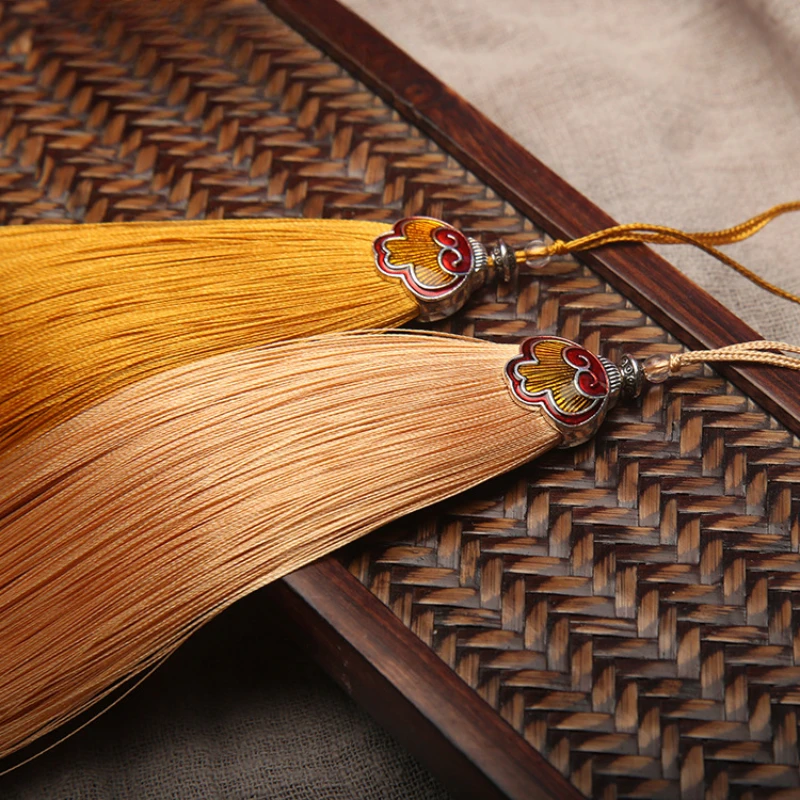 3Pcs 13cm Silk Tassel Charms Brush Tassels With Antique Silver Caps For DIY Jewelry Making Handmade Earrings Pendant Accessories