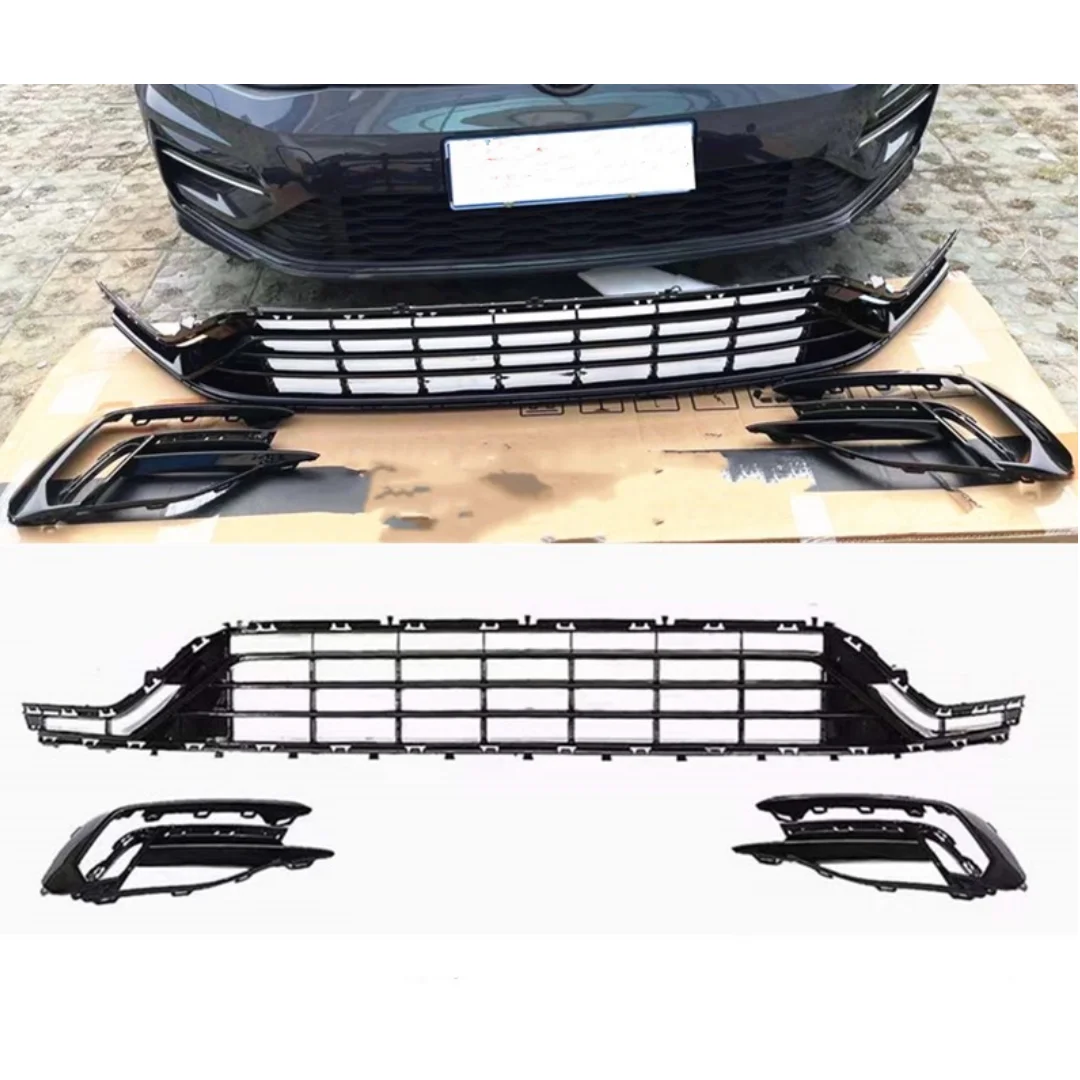 

Front car grill for Volkswagen Golf 7.5 18-20 modified to rline style fog lamp frame daytime running light