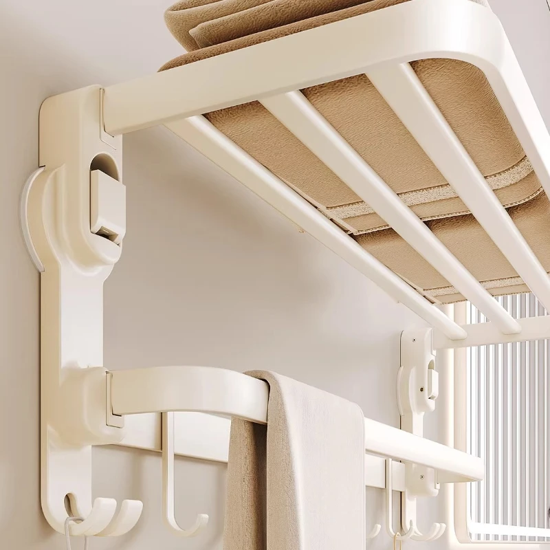 

Suction Cup Towel Rack Non-punching Cream Wind Toilet Bathroom Rack Integrated