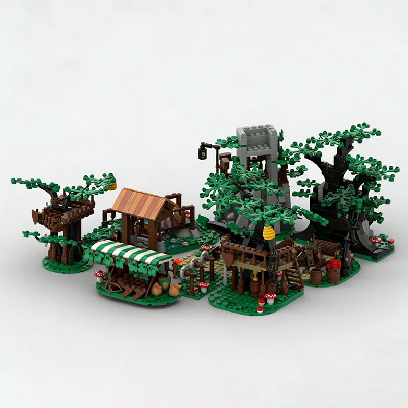 1393 Pcs MOC Forest Watchtower Modular Model DIY Building Block Technology Assembly Creative Type Toy Kid Birthday Surprise Gift