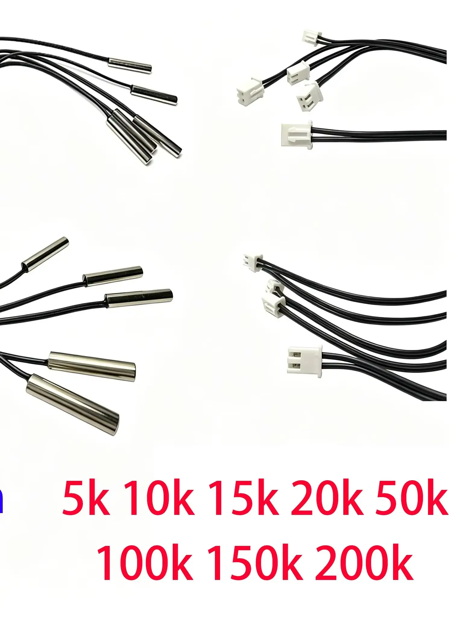 Czujnik temperatury powietrza, sonda termistorowa NTC, głowica do pomiaru temperatury, wodoodporna, 5K 10K 20K 50K 150K 100K 200K, monitorowanie temperatury. — zdjęcie 2