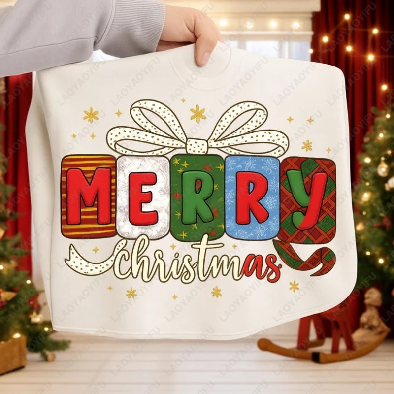 

Веселого Рождества в консервативном стиле с цветочным бантом, сублимационный комплект, толстовка с капюшоном для мужчин и женщин, новогодний рождественский фестиваль, пуловер, простая классическая толстовка