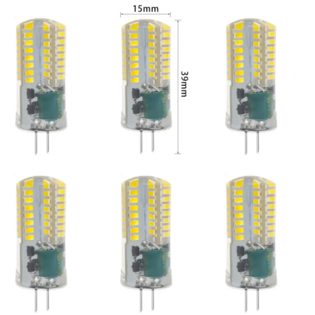 

6 шт., лампа для прожектора G4, 3 Вт, 5 Вт, 15 Вт, 220 В переменного тока, 12 В постоянного тока, лампа для прожектора SMD3014, сменная галогеновая лампа для люстры 20 Вт, 30 Вт