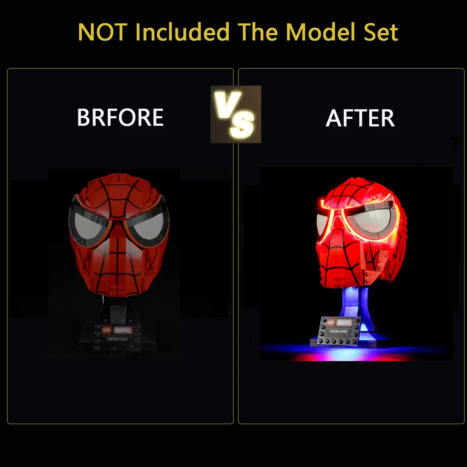Kit de iluminação LED para LEGO-76285, compatível com modelo de máscara Lego, apenas kit de luz não inclui o conjunto Lego