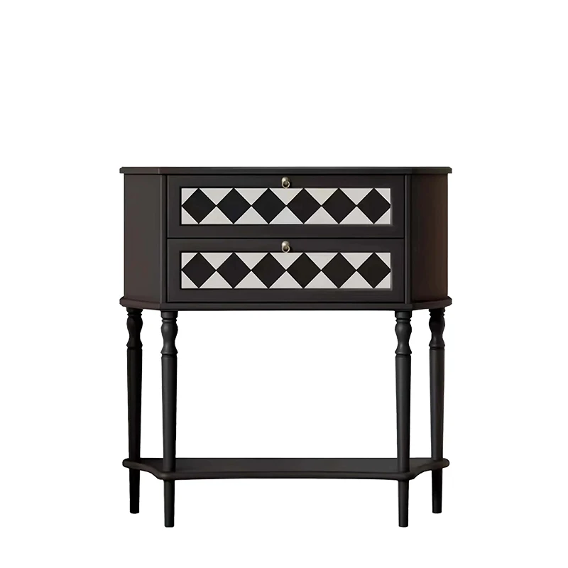 

American solid wood entry door display cabinet, living room storage, French medieval aisle corridor decorative cabinet