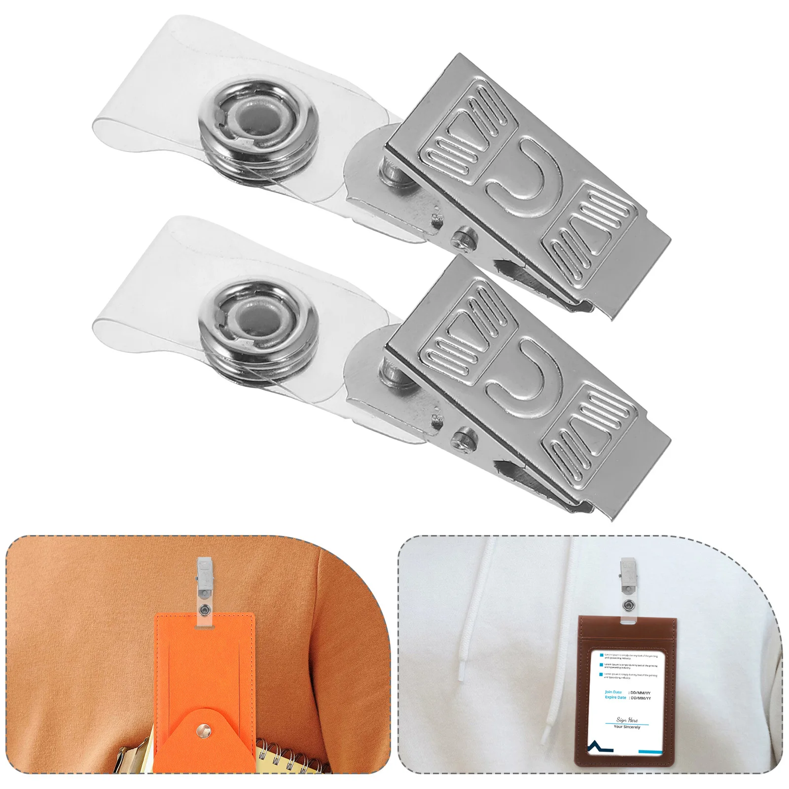 

100pcs Badge Holder Clip Iron PVC Lightweight Compact Size Document Staff Id Card Lanyard Clear Holders Name Tag