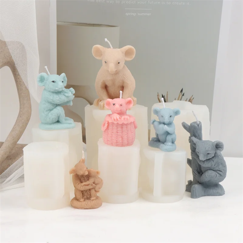 Tier Koala Silikon Kerze Formen DIY Herz Halten Koala Baum Klettern Koala Kerzen Gips Home Decor Handgemachte Geschenke