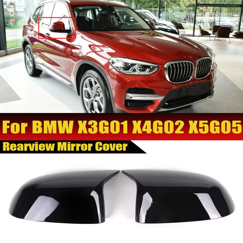 

Suitable for BMW X3G01 X4G02 X5G05 X6G06 Glossy Black Replacement ABS Horn Style Modified Rearview Mirror Housing
