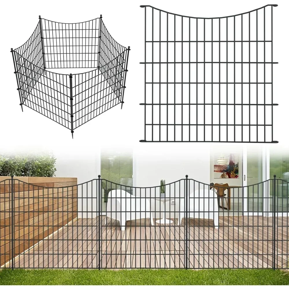 

10 Panels No Dig Decorative Outdoor Garden Fence 32 in(H) X 23.6 ft(L) Fencing Rustproof Metal Wire Panel Border Free Shipping