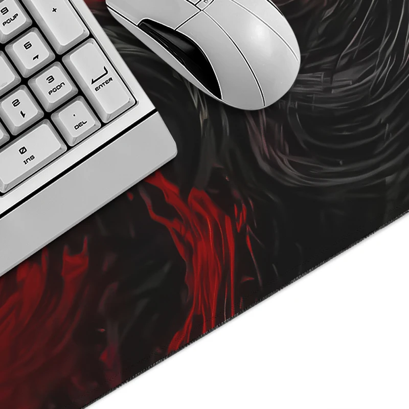 Mouse Pad Black And Red Abstract Fluid Gaming printon demand Custom Mousepad XXL Office Natural Rubber Soft Laptop Mice Pad